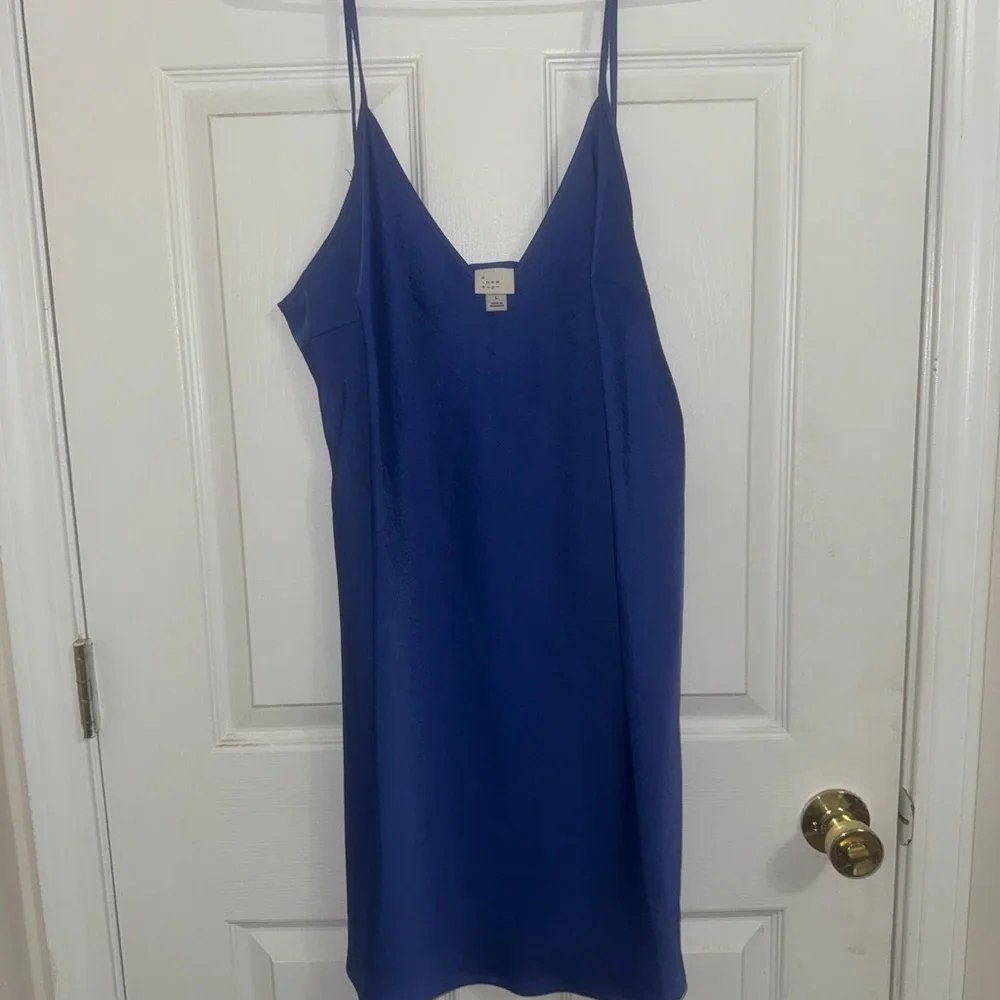 A New Day Royal Blue Satin Dress - Picture 1 of 4